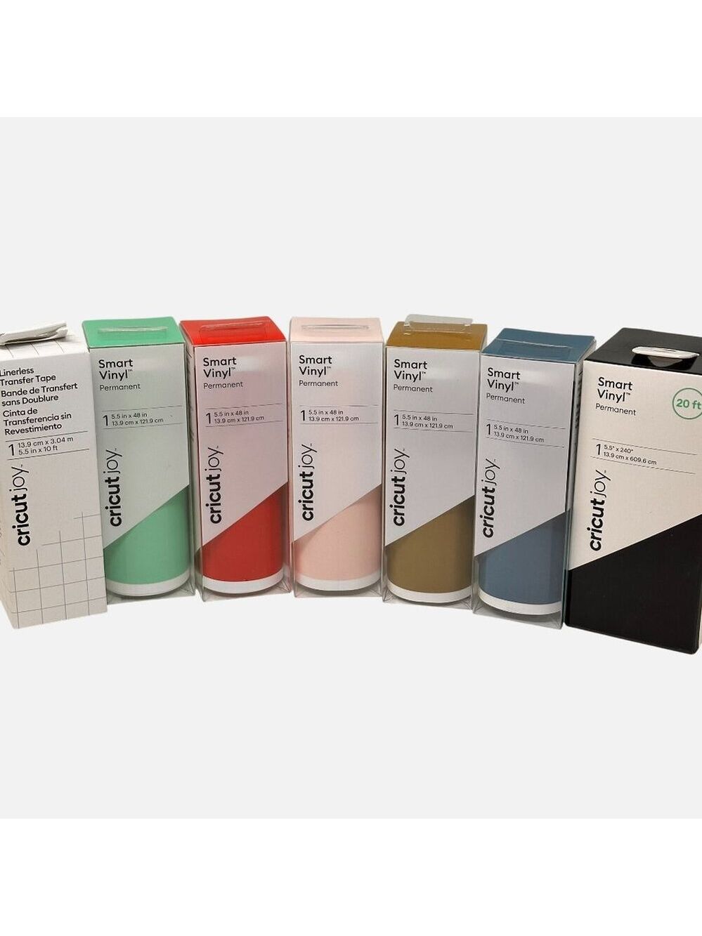 Cricut Joy Smart Vinyl Permanent Bundle 7 Rolls Multicolored Transfer Tape